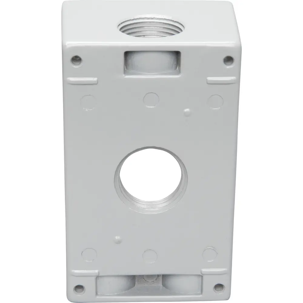 2" Deep Single-Gang Weatherproof Box, (4) 3/4" Hole, Gray