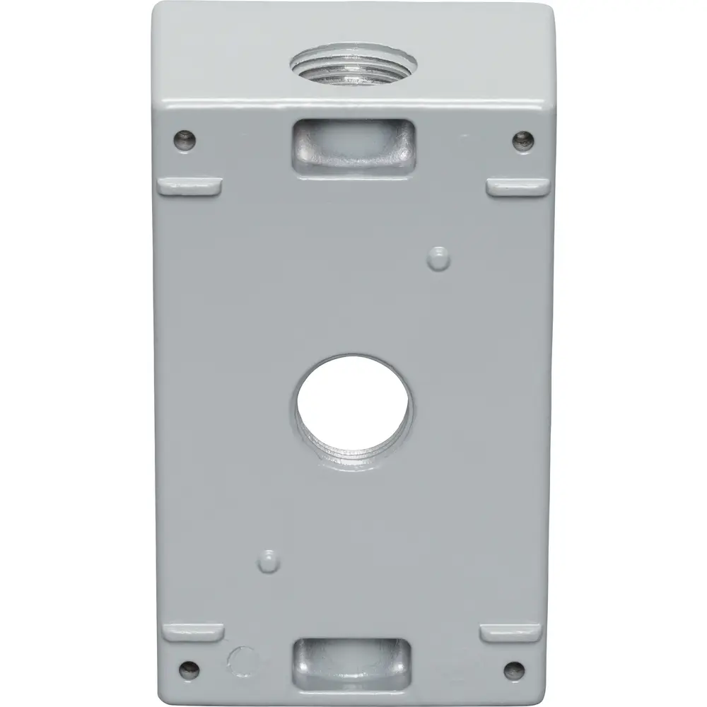 2" Deep Single-Gang Weatherproof Box (5) 1/2" Hole, All Sides, Gray