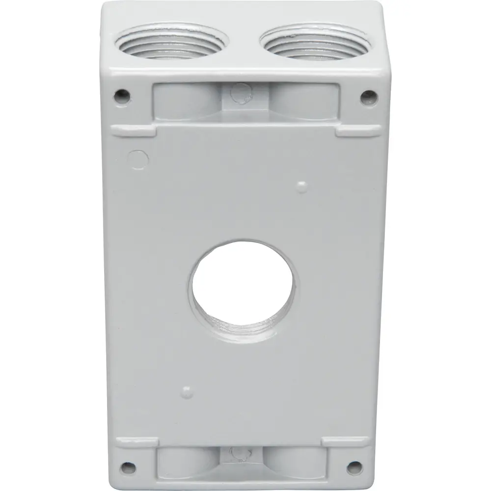 2" Deep Single-Gang Weatherproof Box, (5) 3/4" Hole, Gray