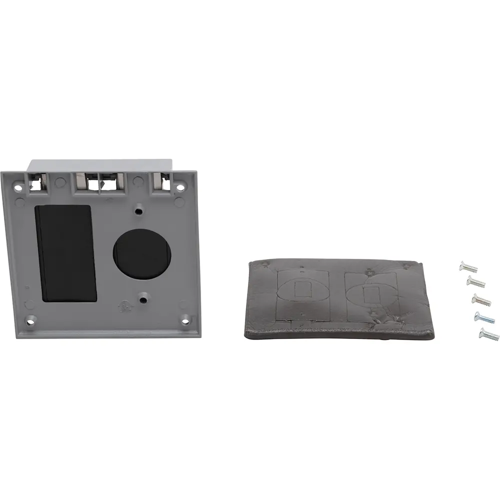 2-Gang (1) Switch/ (1) GFCI Cover, Vertical, Die-Cast Zinc, Gray