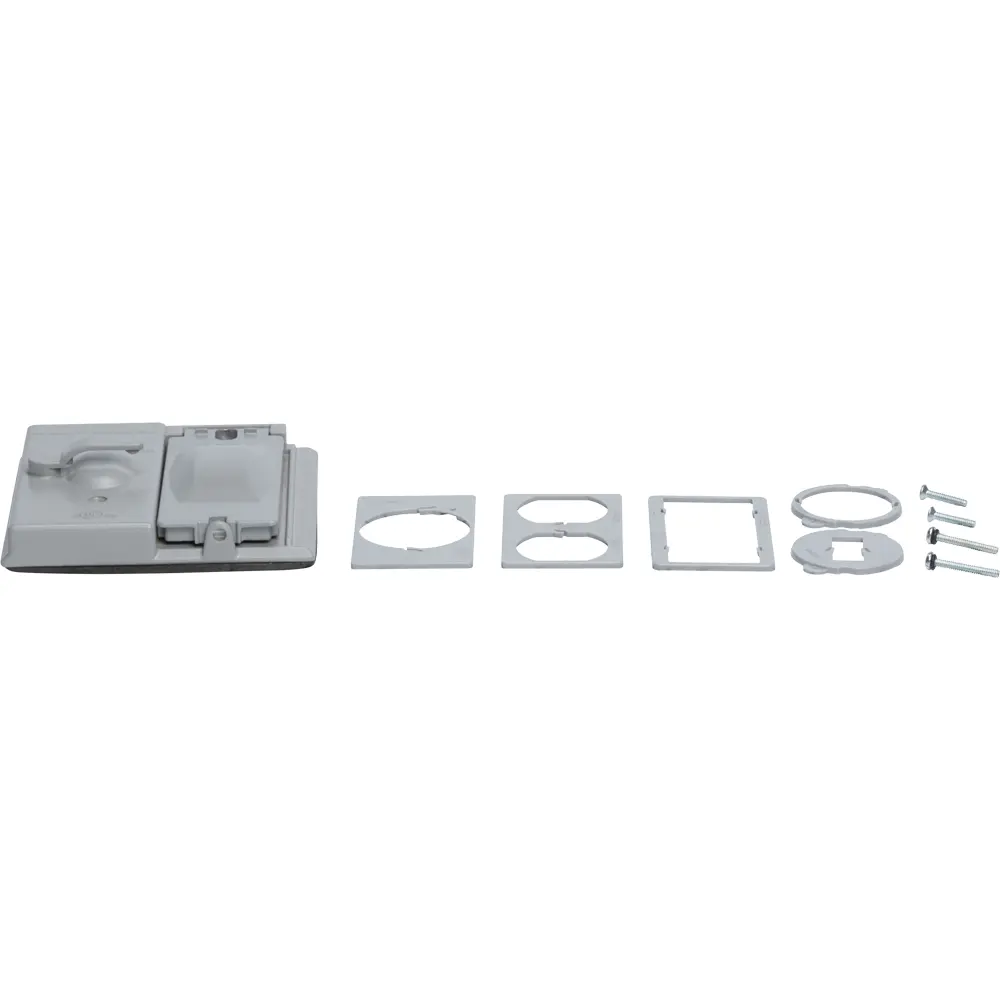 2-Gang 5-in-1 Combo Toggle Switch Cover, Die-Cast Aluminum, Gray