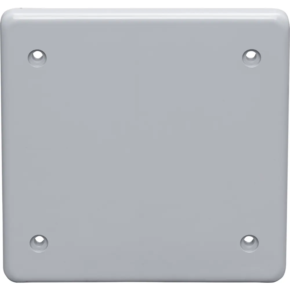 2-Gang Blank Cover, PVC, Gray