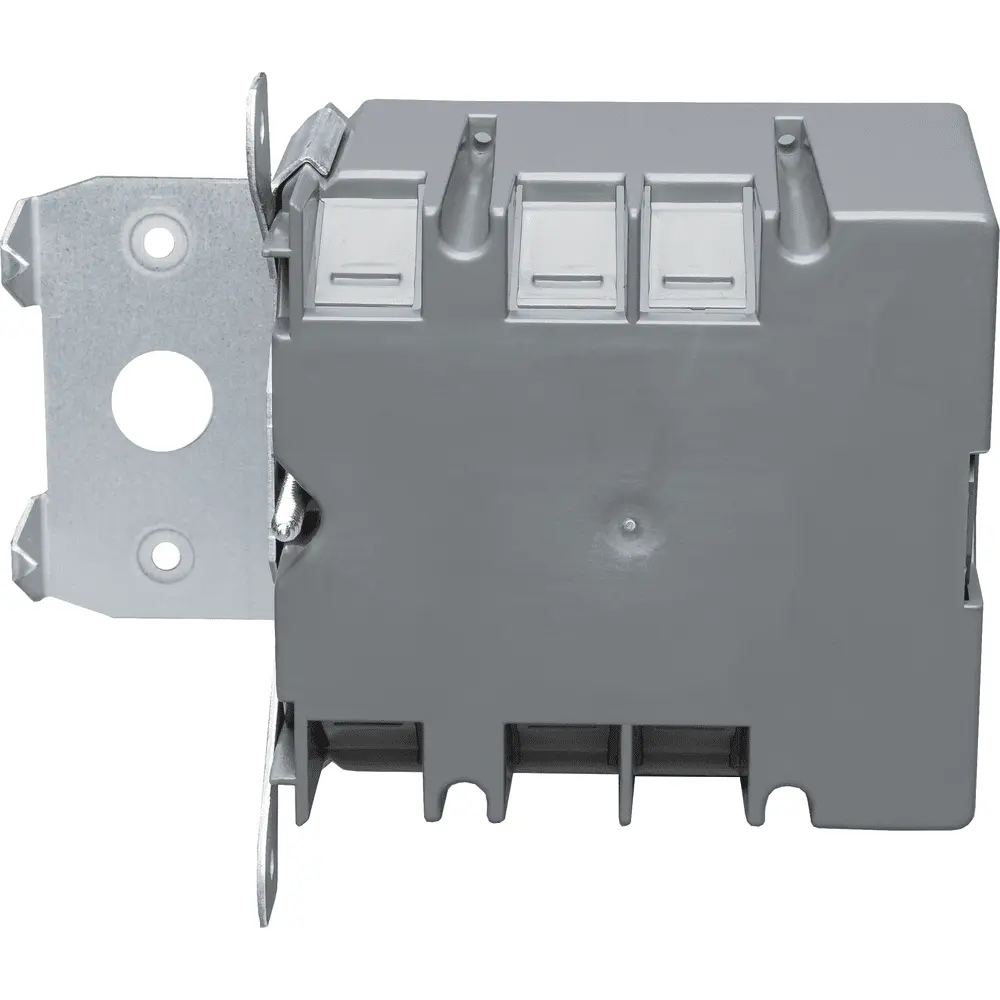 2-Gang Plastic Switch Box, Adjustable Steel Bracket, 34 Cu. In.