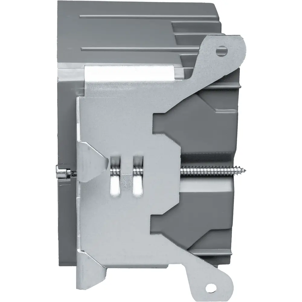 2-Gang Plastic Switch Box, Adjustable Steel Bracket, 34 Cu. In.
