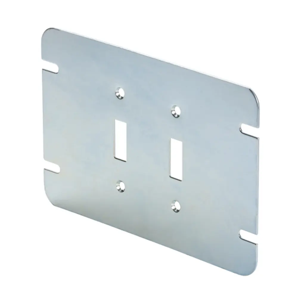 2-Gang Steel Flat Toggle Switch Cover