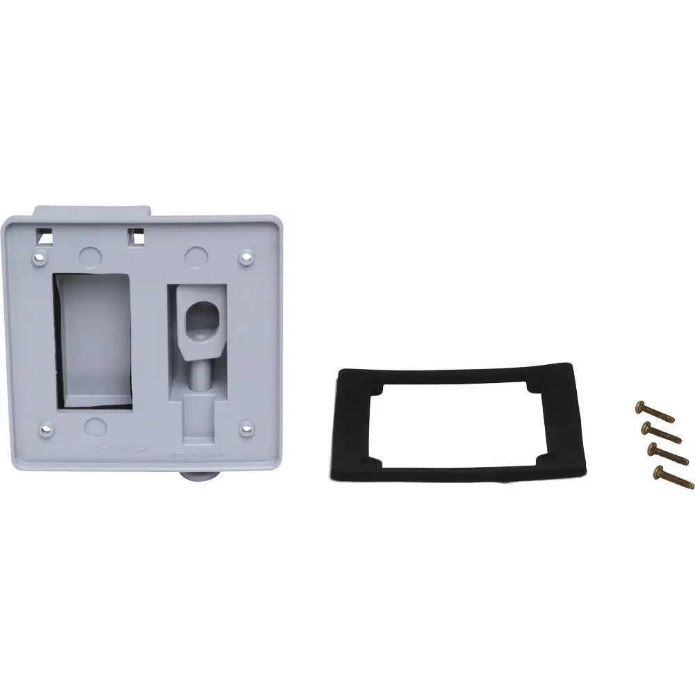 2-Gang Weatherproof (1) GFCI/(1) Duplex Receptacle Cover, Gray