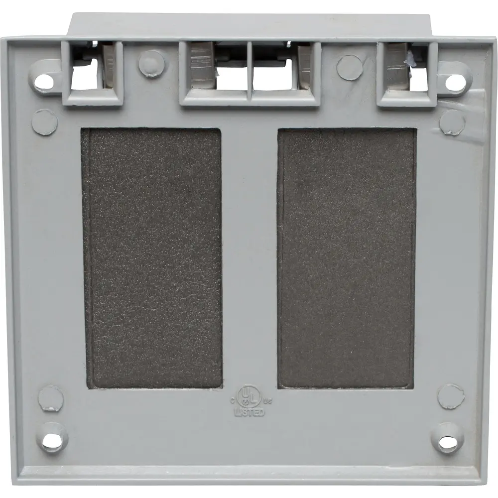 2-Gang Weatherproof (2) GFCI Receptacle Cover, Vertical, Die-Cast Aluminum, Gray
