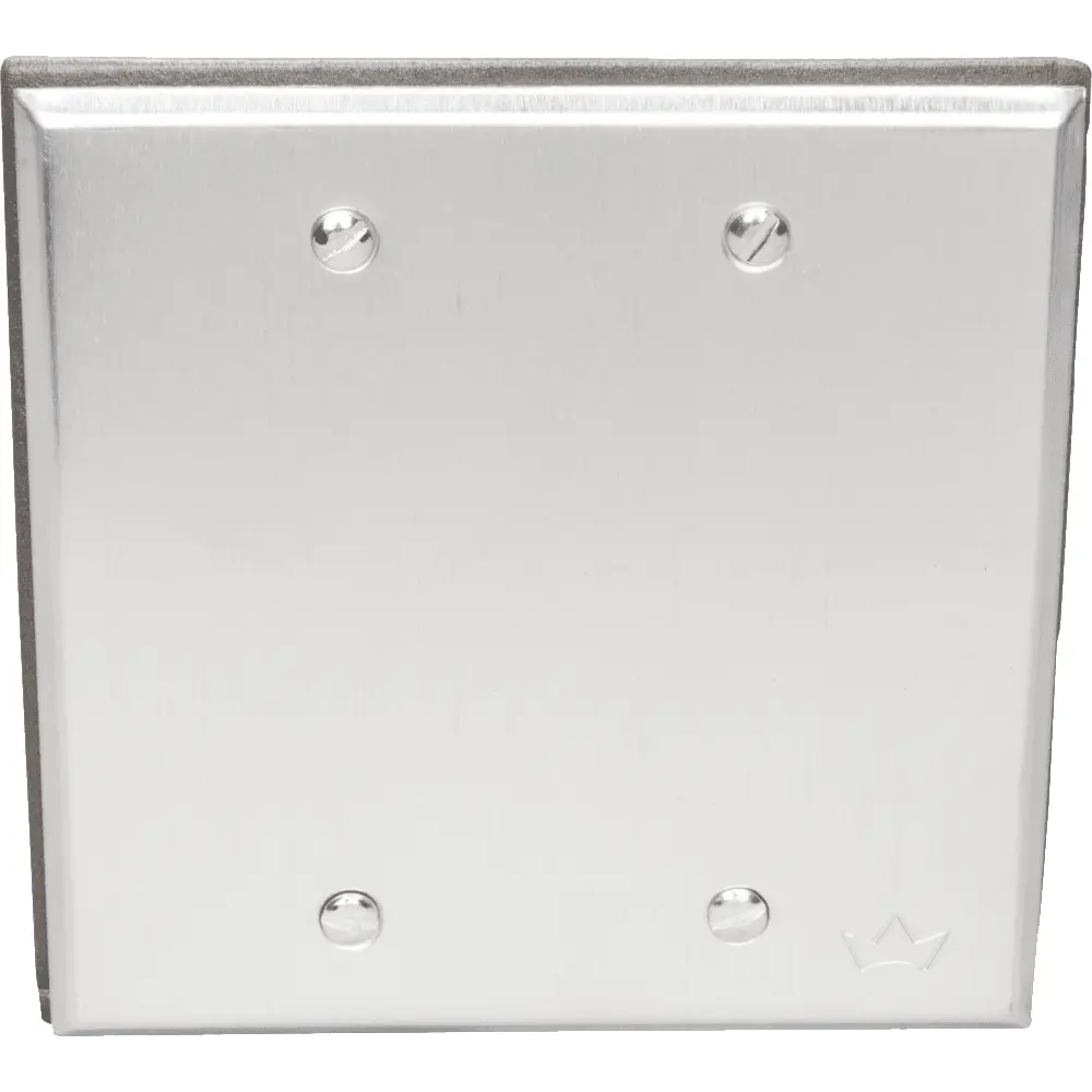 2 Gang Weatherproof Blank Cover, Chrome