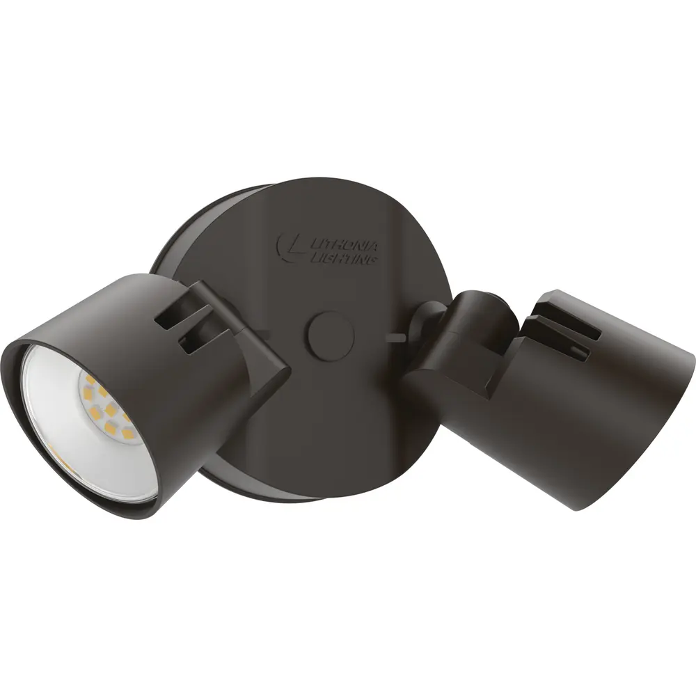 2-Head LED Security Floodlight, 4000K, 120 VAC, Dark Bronze