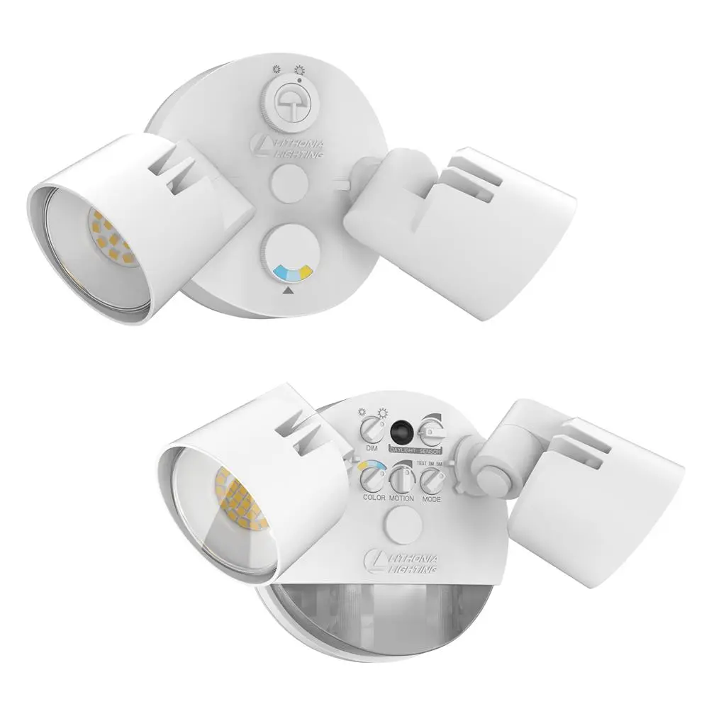 120 VAC 2-Head LED Security Floodlight, 4000K, White