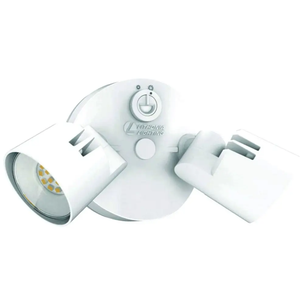2-Head LED Security Floodlight, Adjustable Lumen, 4000K, 120 VAC, White