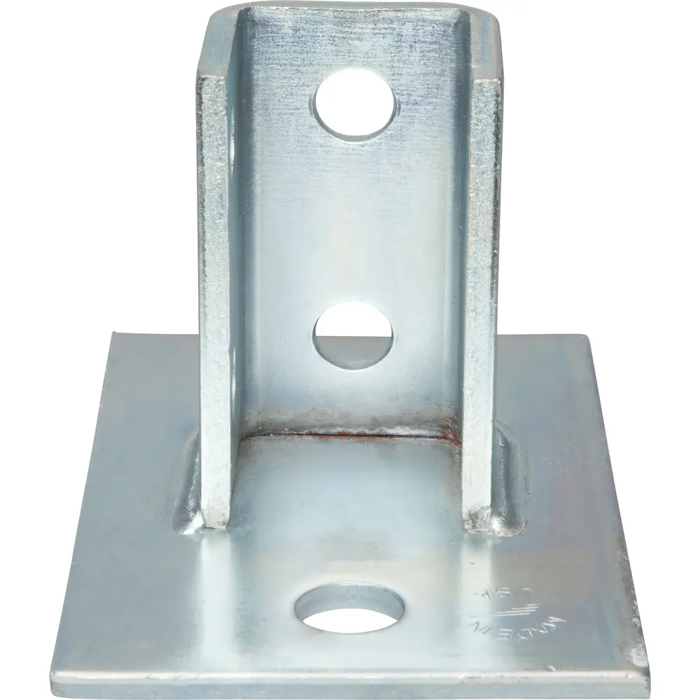3-1/2" 2-Hole Square Post Base, Single Channel 1 3-1/2" 2-Hole Square Post Base, Single Channel