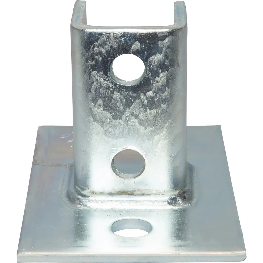 3-1/2" 2-Hole Square Post Base, Single Channel 2 3-1/2" 2-Hole Square Post Base, Single Channel
