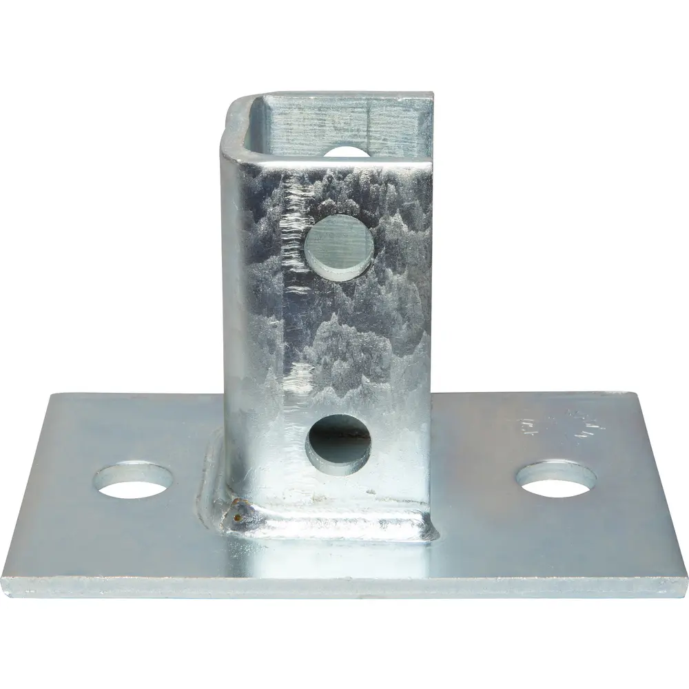 3-1/2" 2-Hole Square Post Base, Single Channel 3 3-1/2" 2-Hole Square Post Base, Single Channel