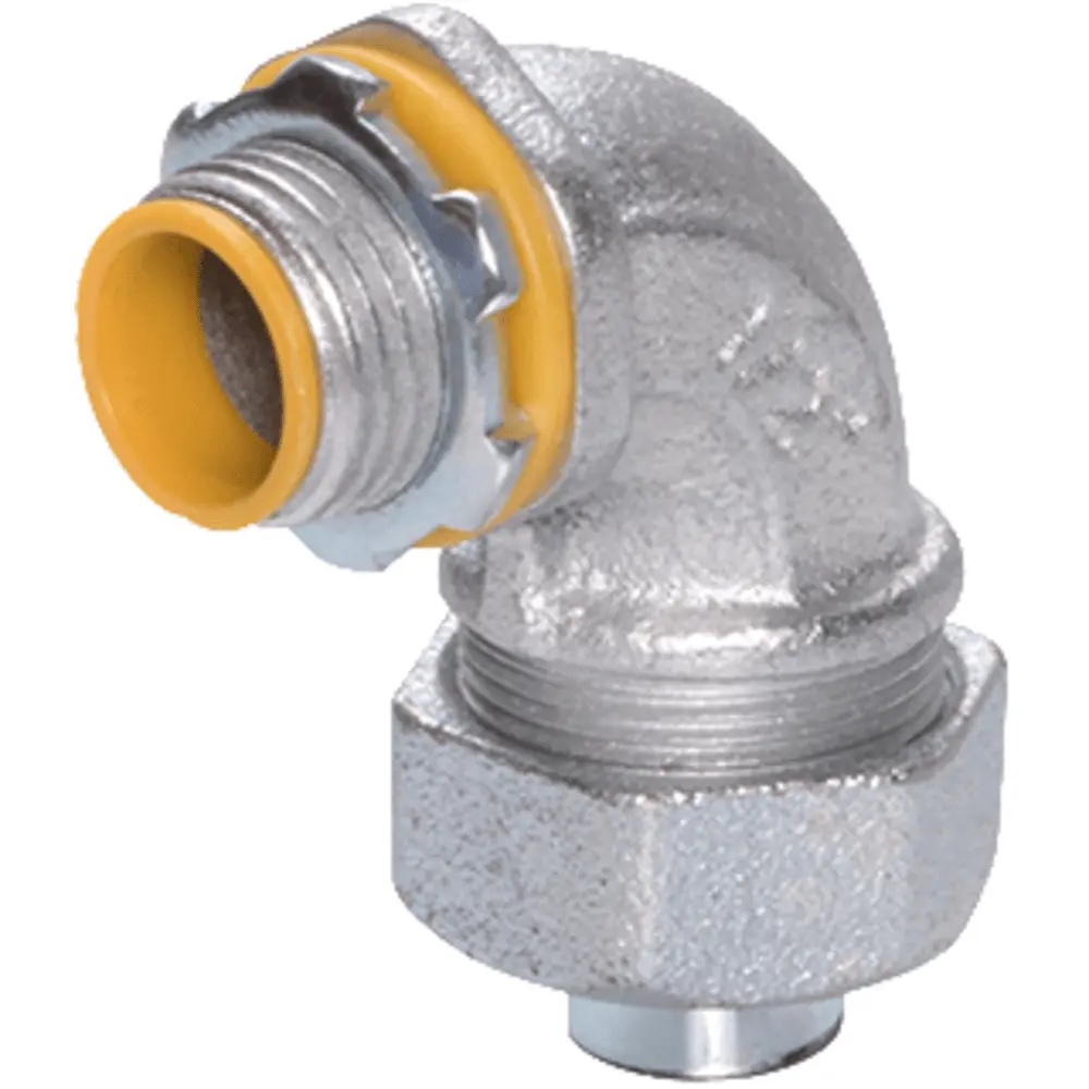 3-1/2" 45° Liquid-Tight Connector, Malleable Iron