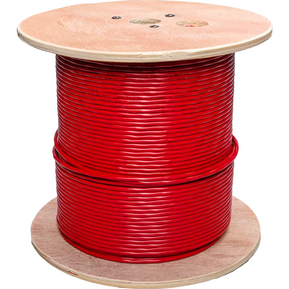 1000' Red, 18 AWG, Stranded, 2 Pair, Unshielded Plenum CMR Fire Alarm Cable, Copper