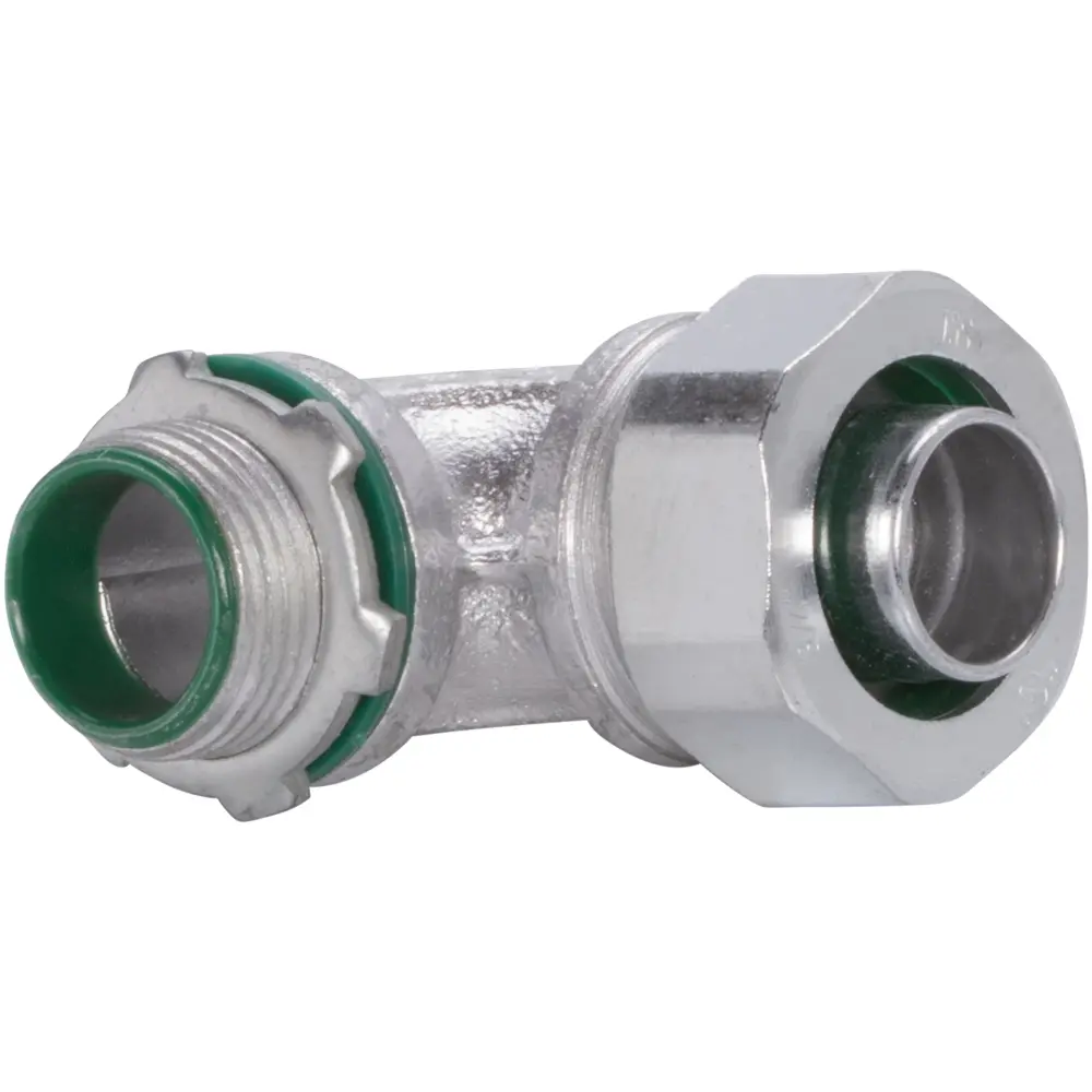 3/4" 90° Liquid-Tight Connector, Malleable Iron 1 3/4" 90° Liquid-Tight Connector, Malleable Iron