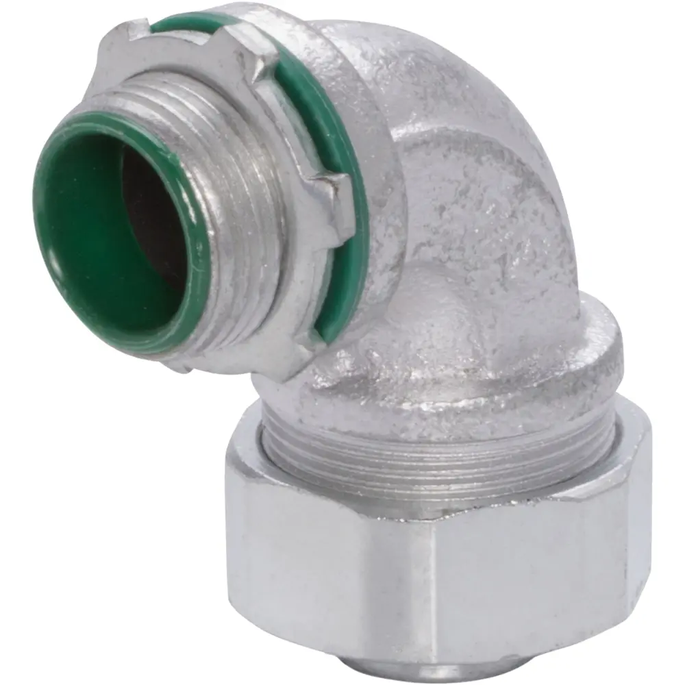 3/4" 90° Liquid-Tight Connector, Malleable Iron 3 3/4" 90° Liquid-Tight Connector, Malleable Iron