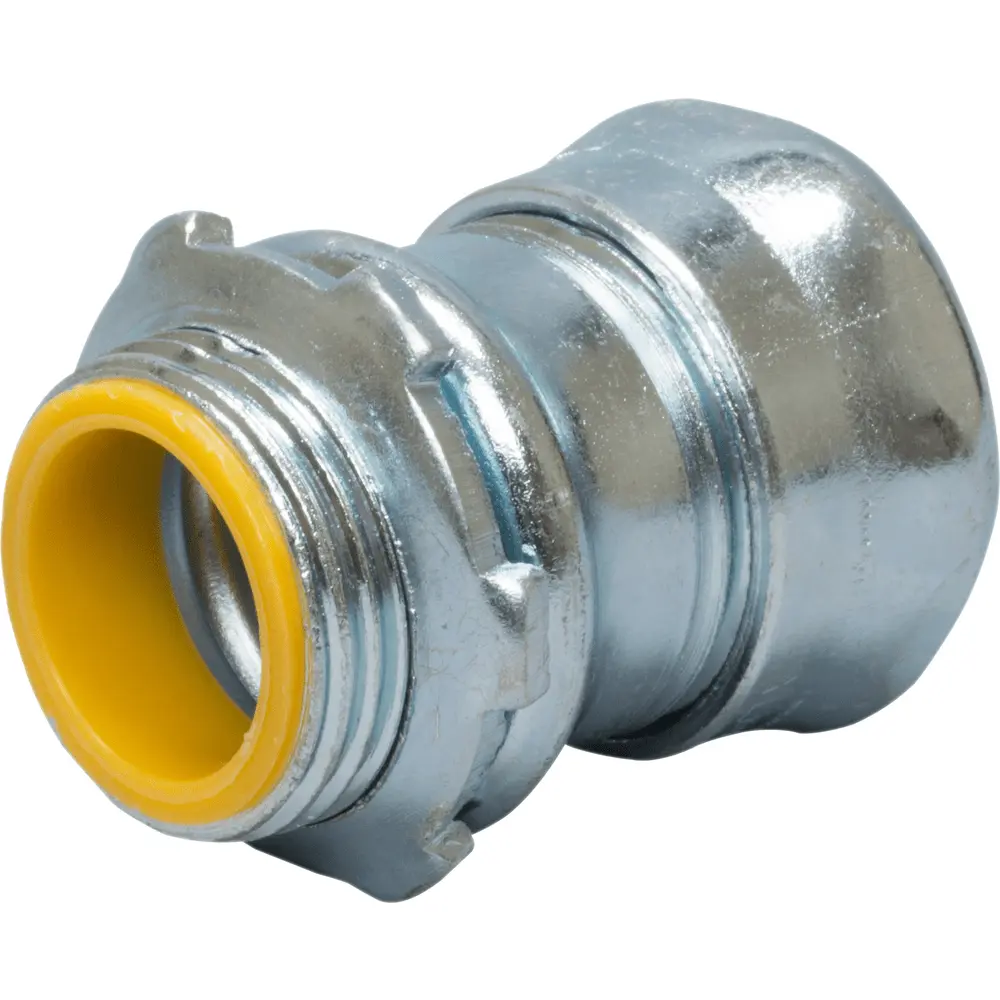 3/4" EMT Steel Compression Connector w/ Insulated Throat