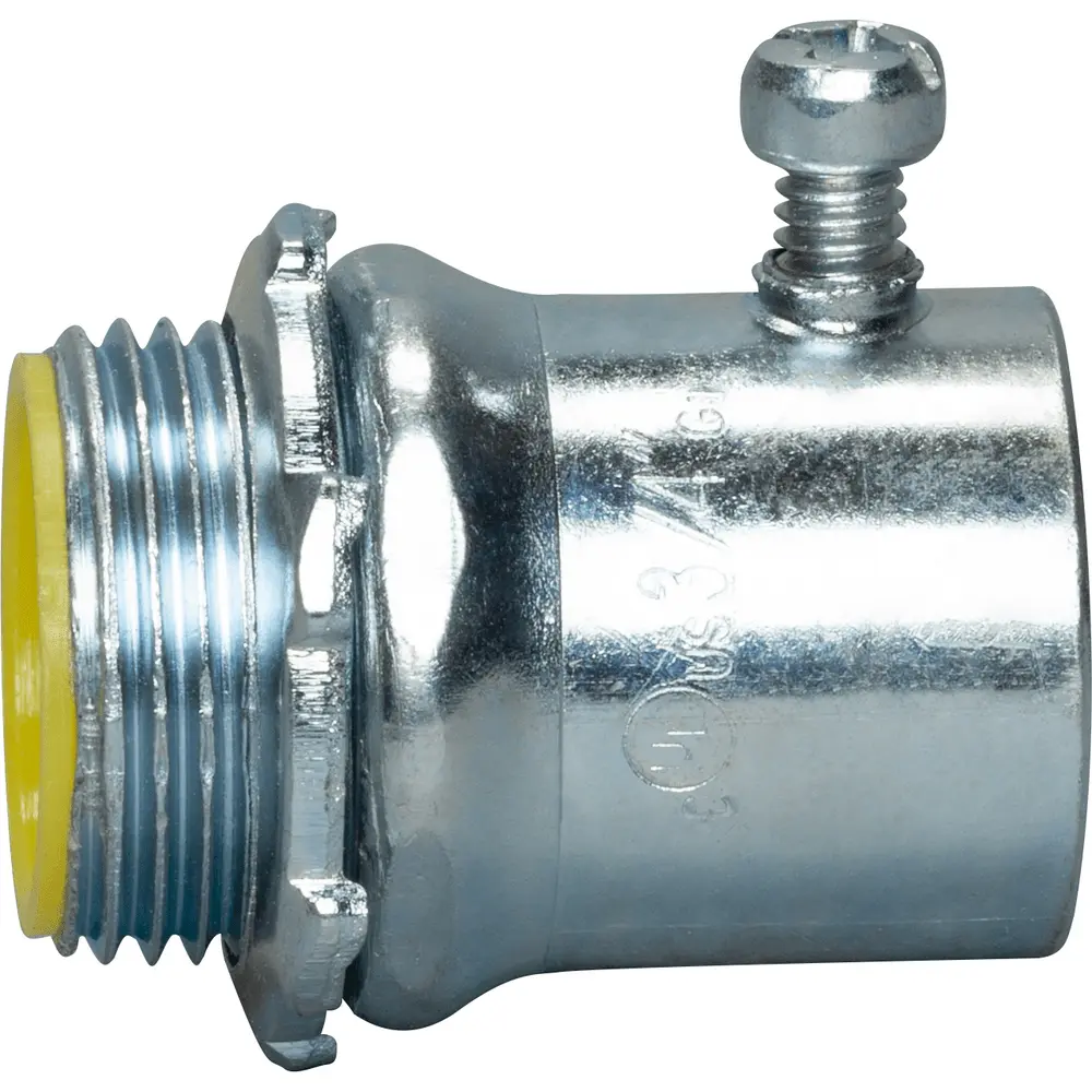 3/4" Steel Set Screw Connector w/ Insulated Throat