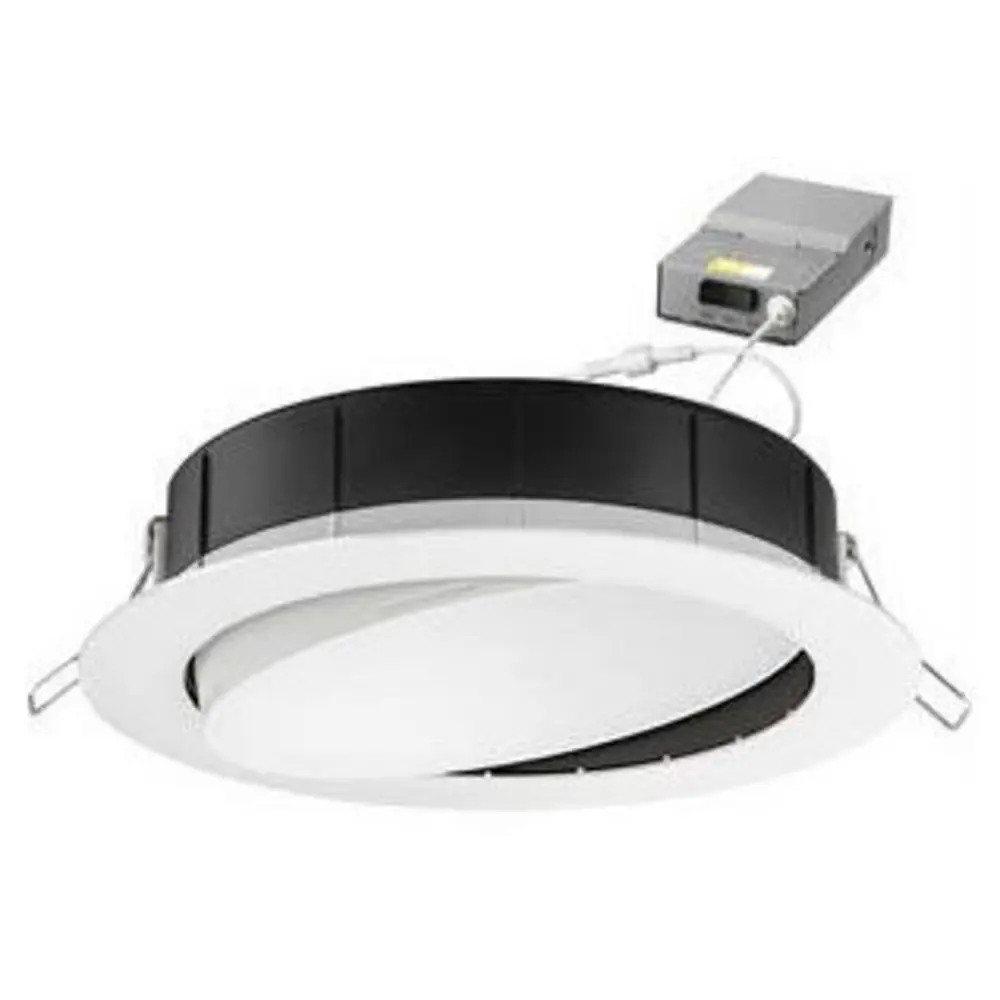 6" Adjustable LED Wafer Gimbal Switchable, 30/40/50K, 90 CRI, Matte White