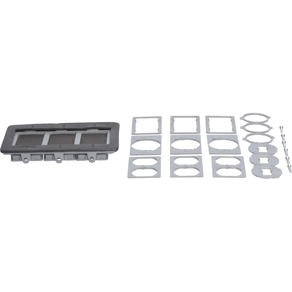 3-Gang 125-in-1 Weatherproof Multiuse Cover, Die-Cast Aluminum, Gray