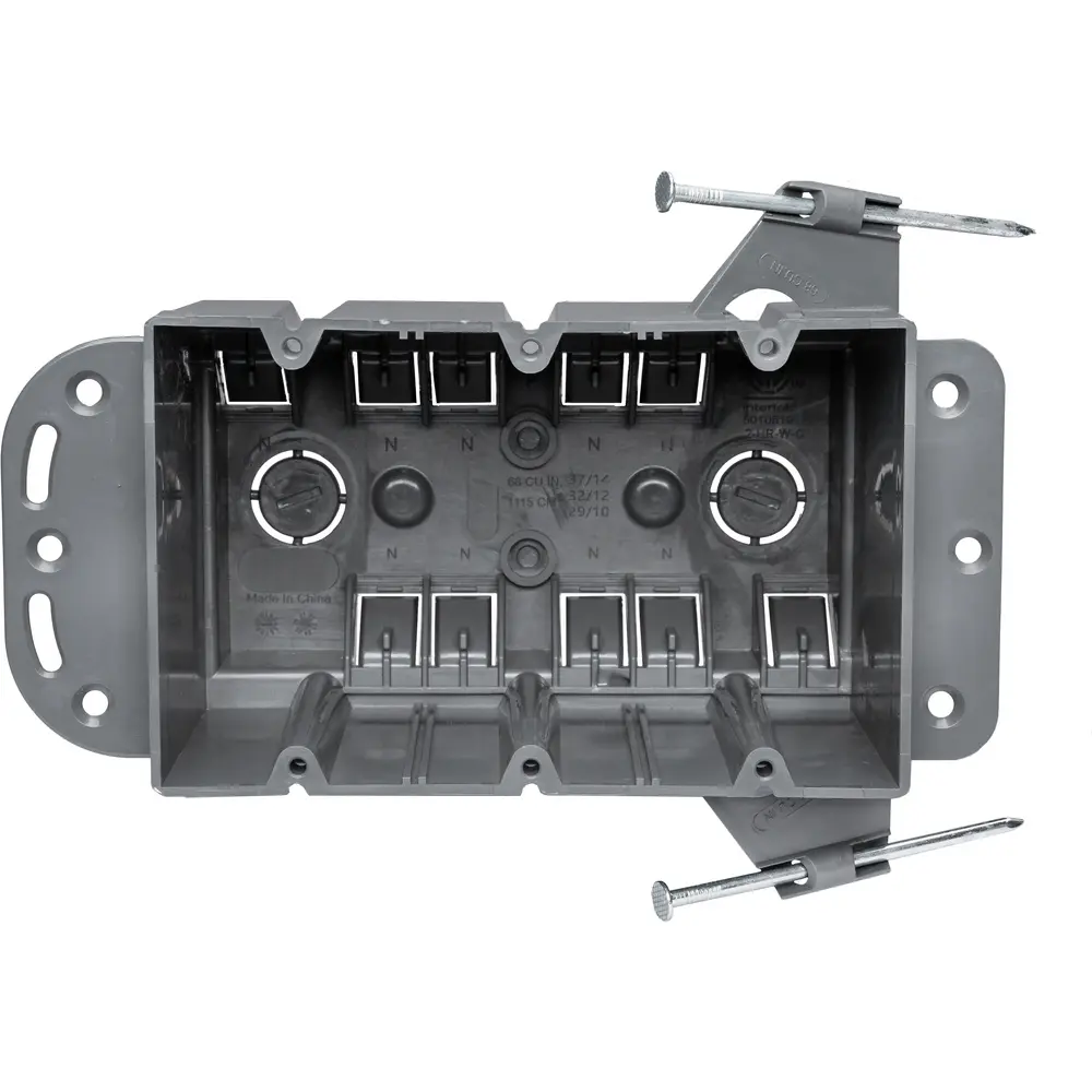 3-Gang Plastic Switch Box, Nail-On, 68 Cu. In.