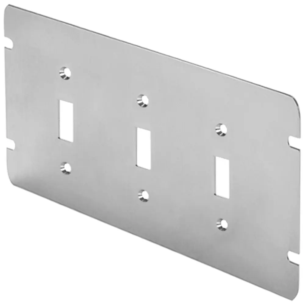 3-Gang Steel Flat, Toggle Switch Cover