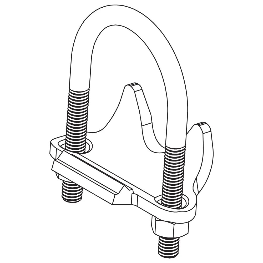 3" Right Angle Conduit Support, Malleable Iron