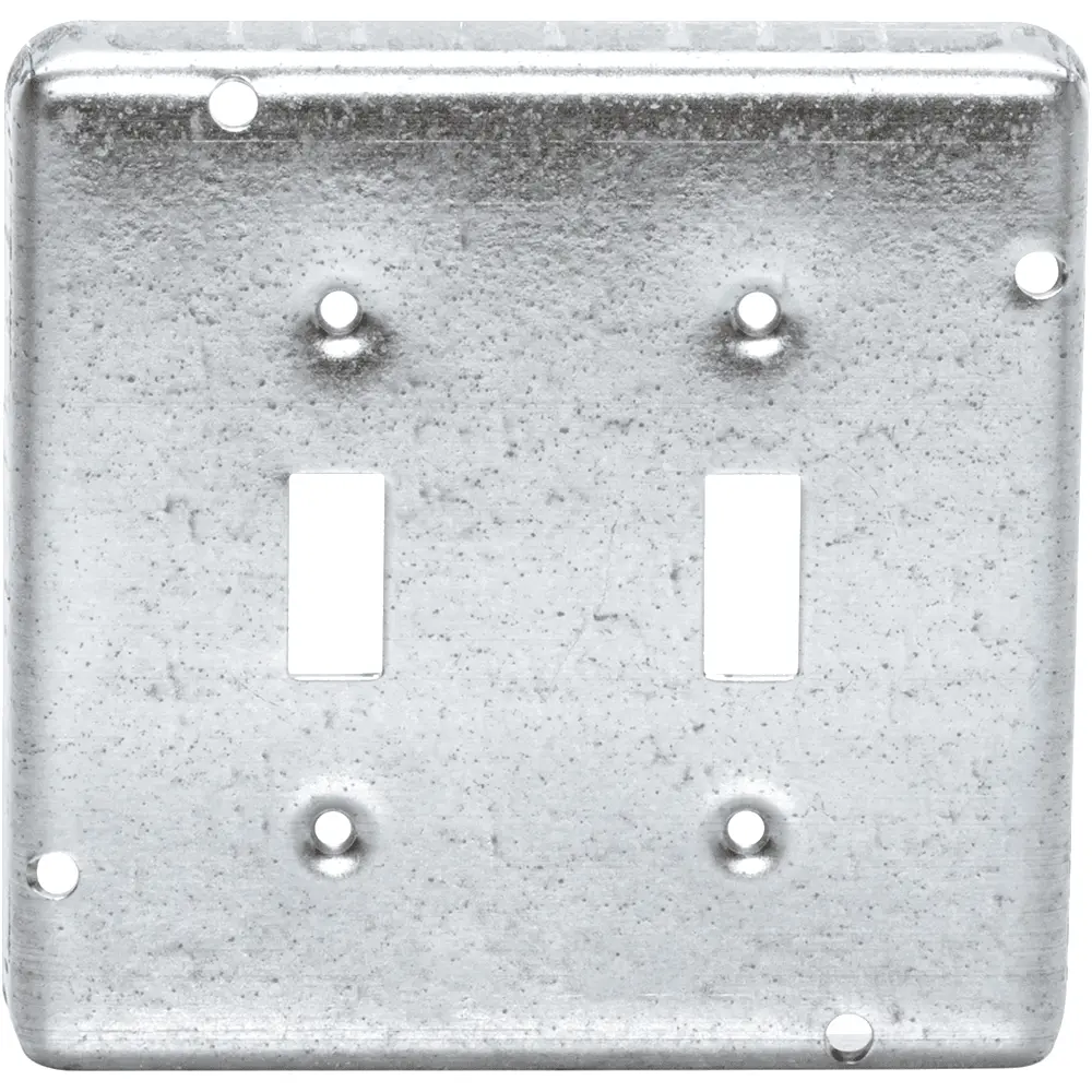 4-11/16" Industrial Cover, 1/2" Raised, (2) Toggle Switch 1 4-11/16" Industrial Cover, 1/2" Raised, (2) Toggle Switch