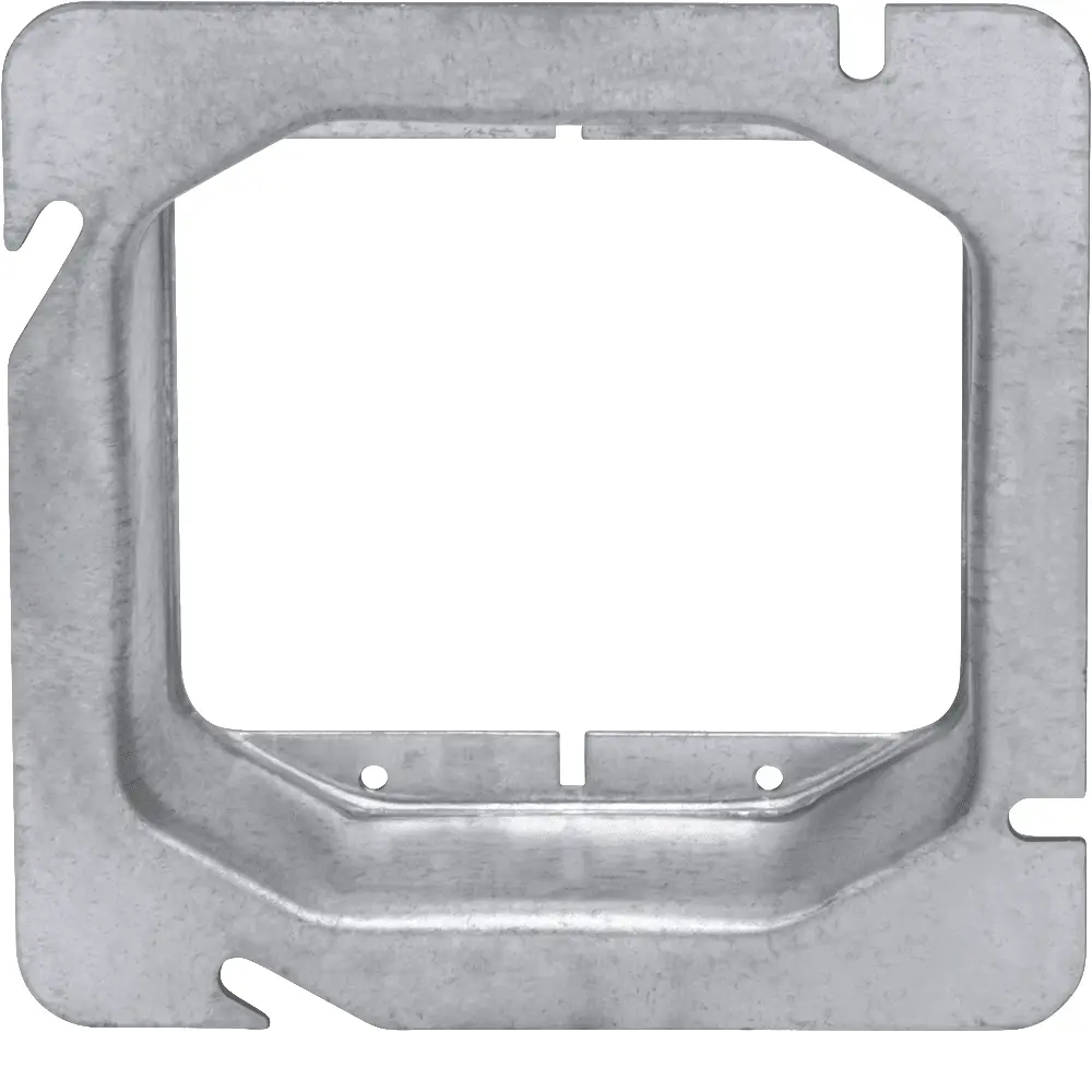 4-11/16" Square 2-Gang Device Ring, 1-1/4" Raised, 14.5 Cu. In. 2 4-11/16" Square 2-Gang Device Ring, 1-1/4" Raised, 14.5 Cu. In.