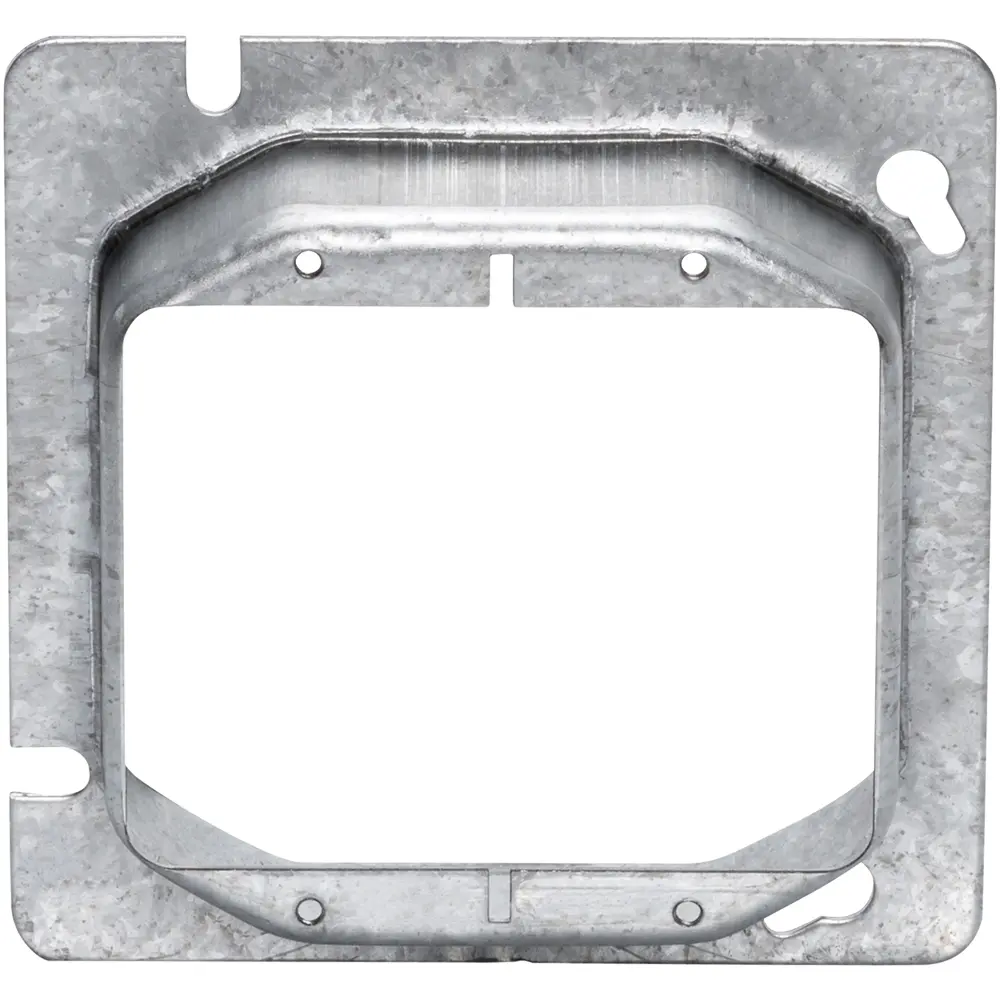 4-11/16" Square 2-Gang Device Ring. 1" Raised, 11.8 Cu. In.
