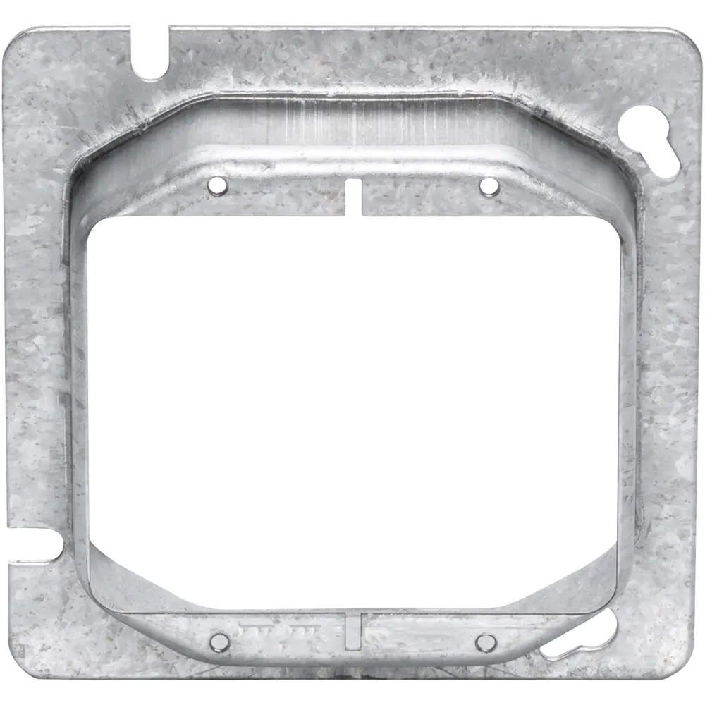 4-11/16" Square 2-Gang Device Ring, 2" Raised, 20.7 Cu. In.
