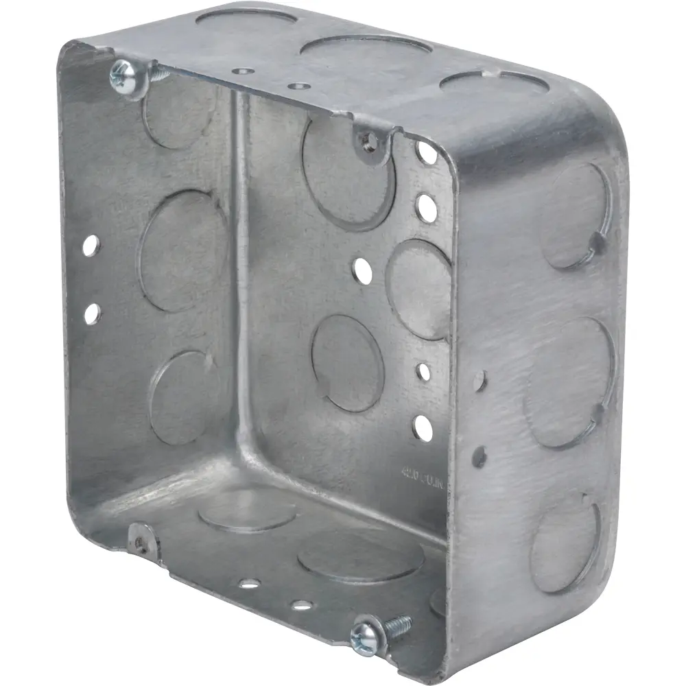 4-11/16" Square (5S) Box Drawn w/ 1/2", 3/4" KO's