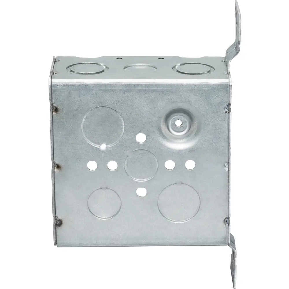 4-11/16" Square Box, Flush Bracket, 1/2" MKO's, 2-1/8" Deep