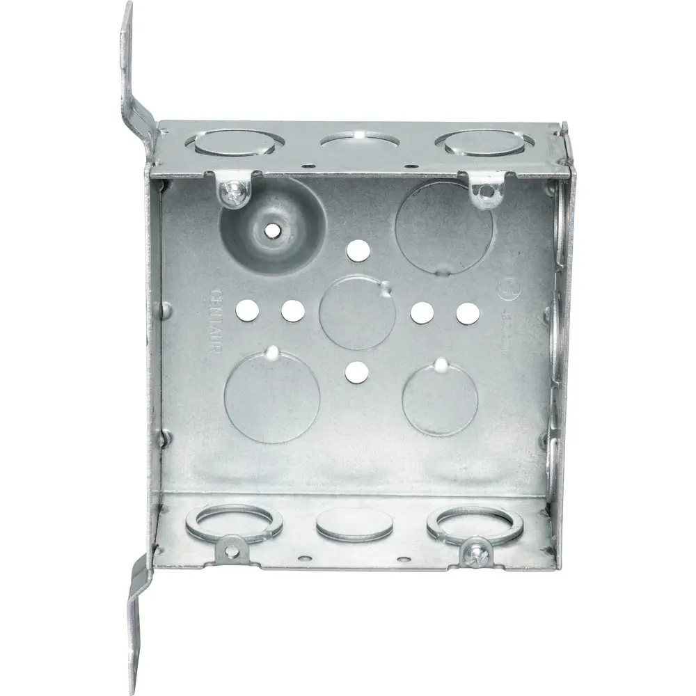 4-11/16" Square Box, Flush Bracket, 1/2" MKO's, 2-1/8" Deep