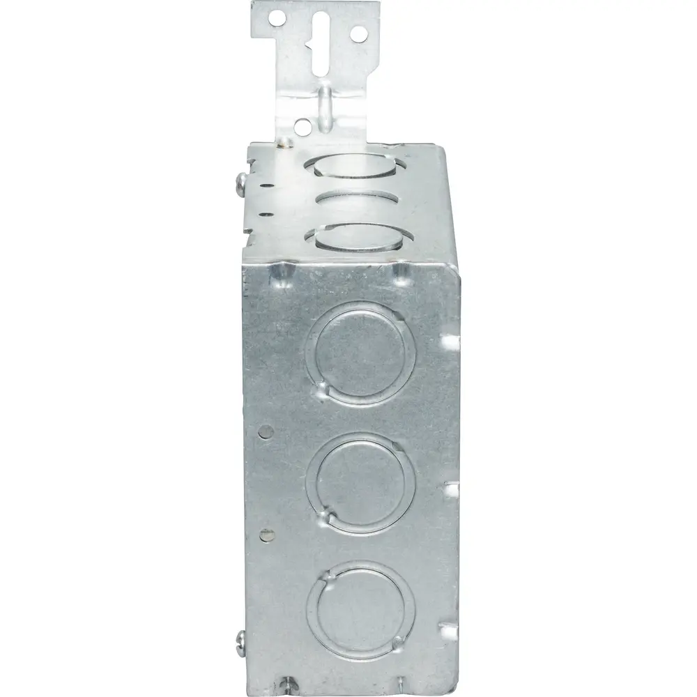 4-11/16" Square Box, Flush Bracket, 1/2" MKO's, 2-1/8" Deep