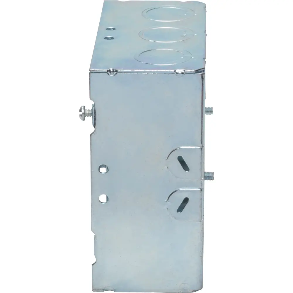 4-11/16" Square Box w/ BX/MC Clamps, 1/2", 3/4" KO's, 2-1/8" Deep 3 4-11/16" Square Box w/ BX/MC Clamps, 1/2", 3/4" KO's, 2-1/8" Deep