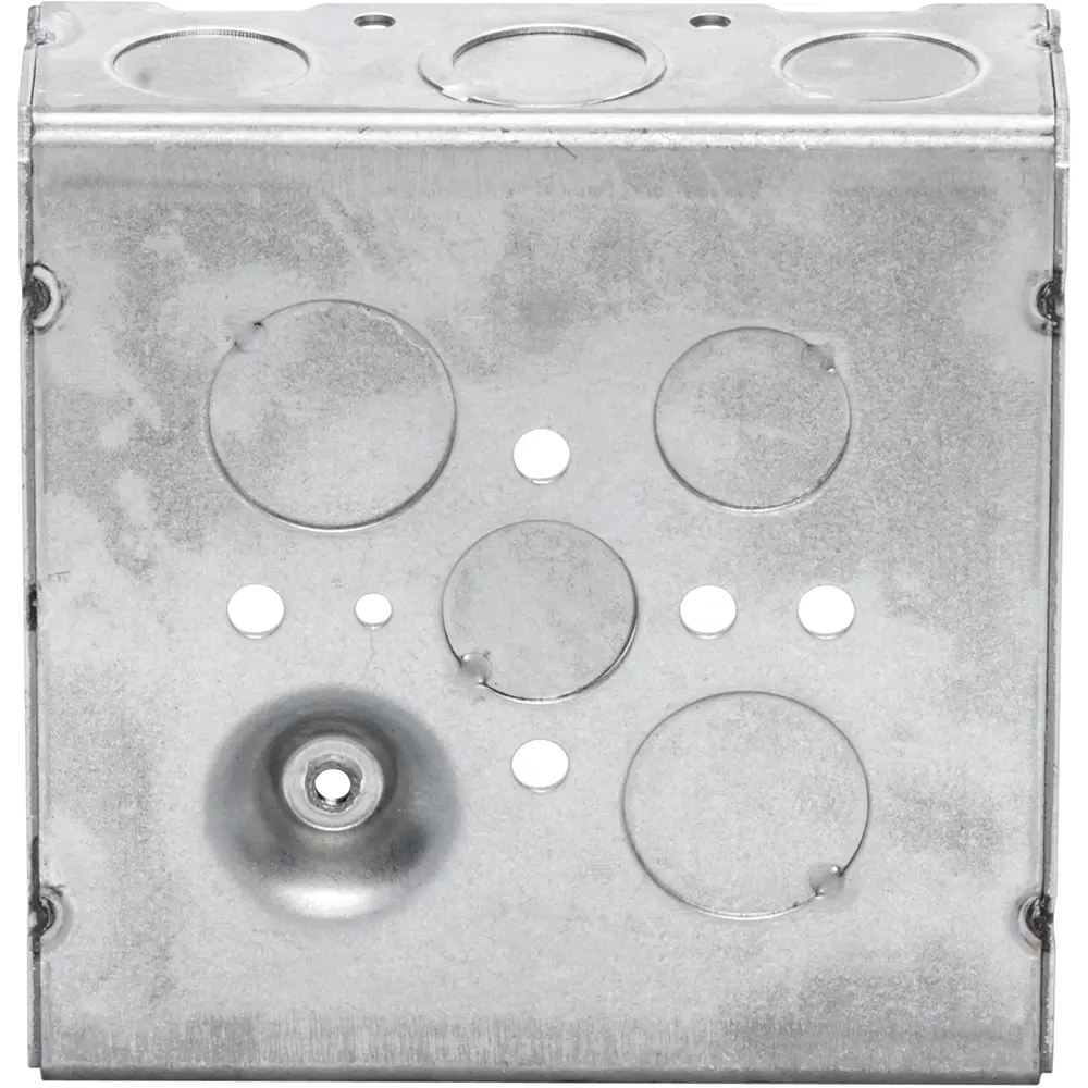 4-11/16" Square Box w/ Raised Ground Emboss, 1/2" MKO's, 1-1/2" Deep