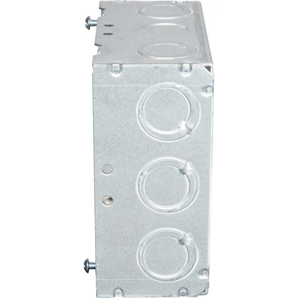 4-11/16" Square Box w/ Raised Ground Emboss, 1/2" MKO's, 2-1/8" Deep
