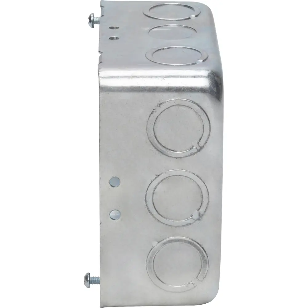4-11/16" Square Drawn Box w/ Raised Ground Emboss, 1/2", 3/4" CKO's, 2-1/8" Deep