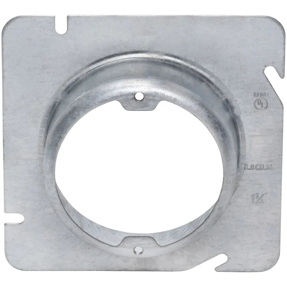 4-11/16" Square to Round Cover, 1-1/2" Raised, Open, Ears (2) 3/4" O.C.
