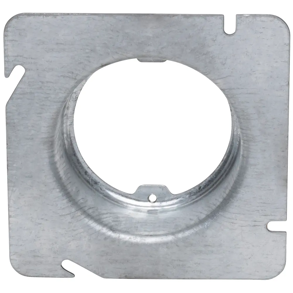 4-11/16" Square to Round Cover, 1-1/2" Raised, Open, Ears (2) 3/4" O.C.
