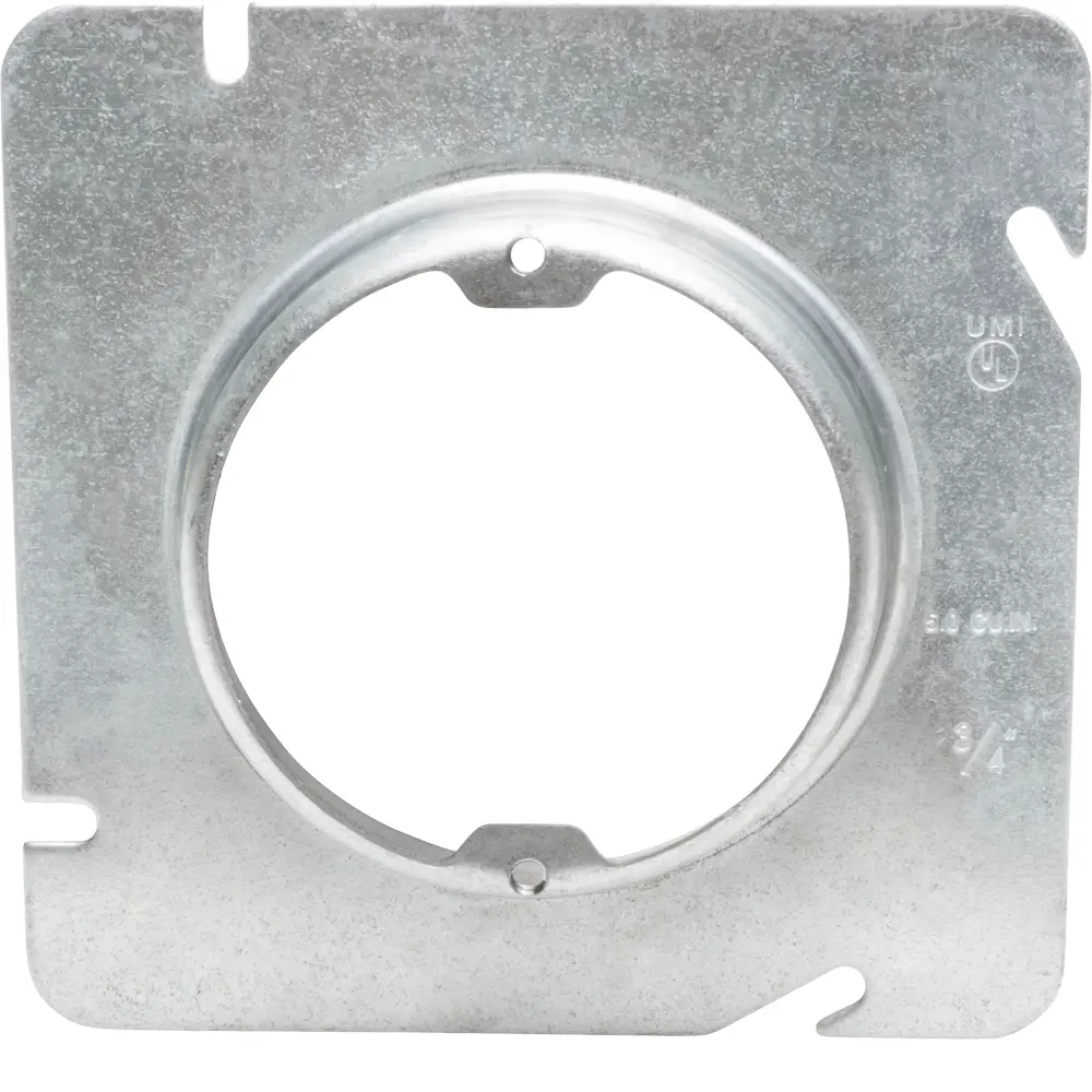 4-11/16" Square to Round Cover, 3/4" Raised, Open, Ears (2) 3/4" O.C
