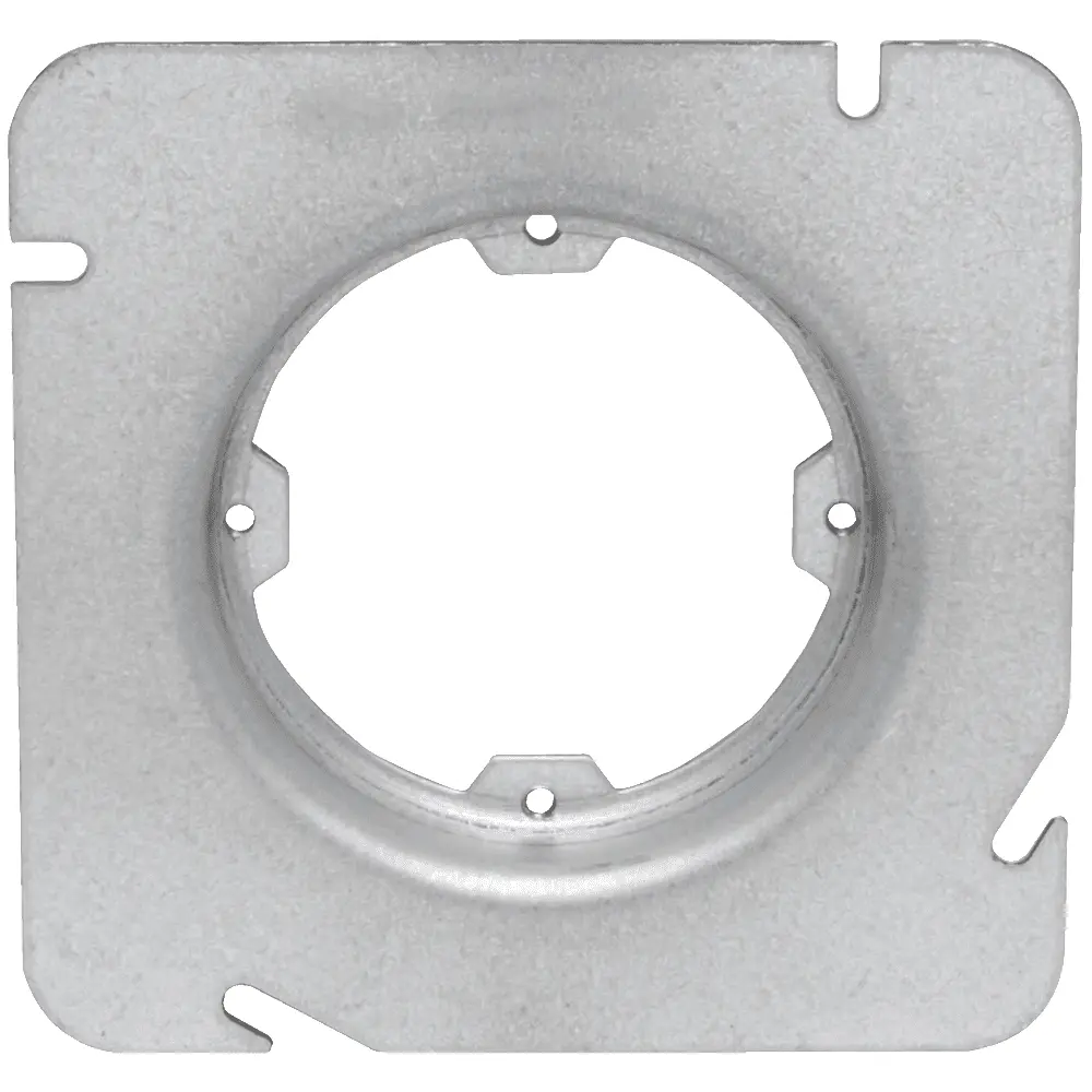 4-11/16" Square to Round Cover, 5/8" Raised, Open, Ears (2) 3/4" O.C. 2 4-11/16" Square to Round Cover, 5/8" Raised, Open, Ears (2) 3/4" O.C.