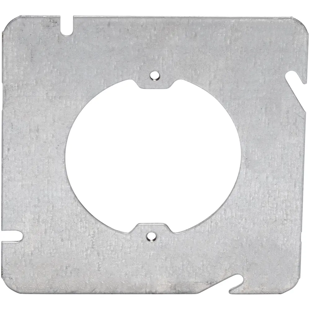 4-11/16" Square to Round Cover Flat, Open, Ears (2) 3/4" O.C 1 4-11/16" Square to Round Cover Flat, Open, Ears (2) 3/4" O.C