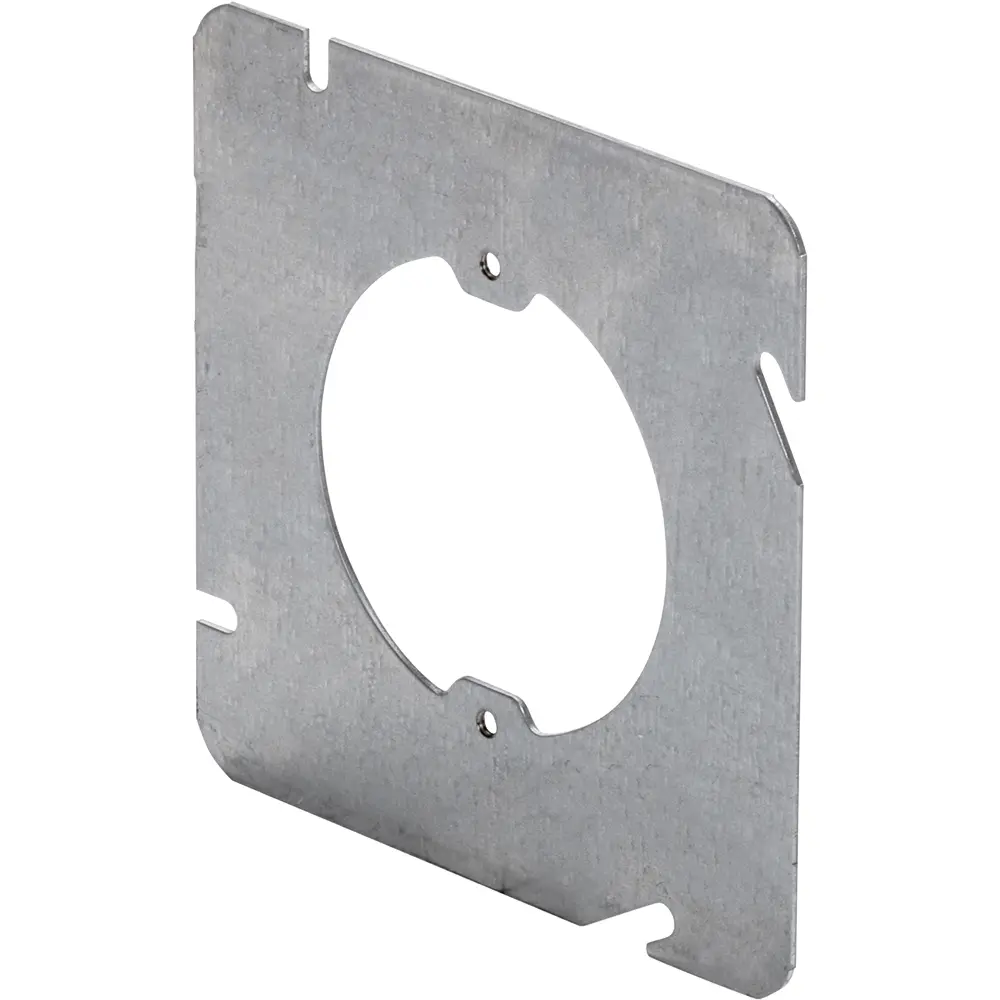 4-11/16" Square to Round Cover Flat, Open, Ears (2) 3/4" O.C 2 4-11/16" Square to Round Cover Flat, Open, Ears (2) 3/4" O.C