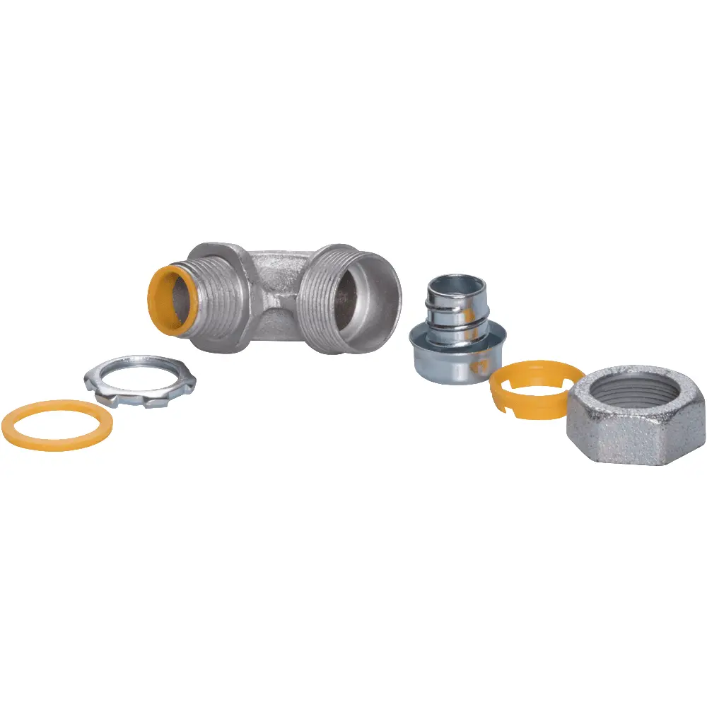 4" 45° Liquid-Tight Connector, Malleable Iron 2 4" 45° Liquid-Tight Connector, Malleable Iron