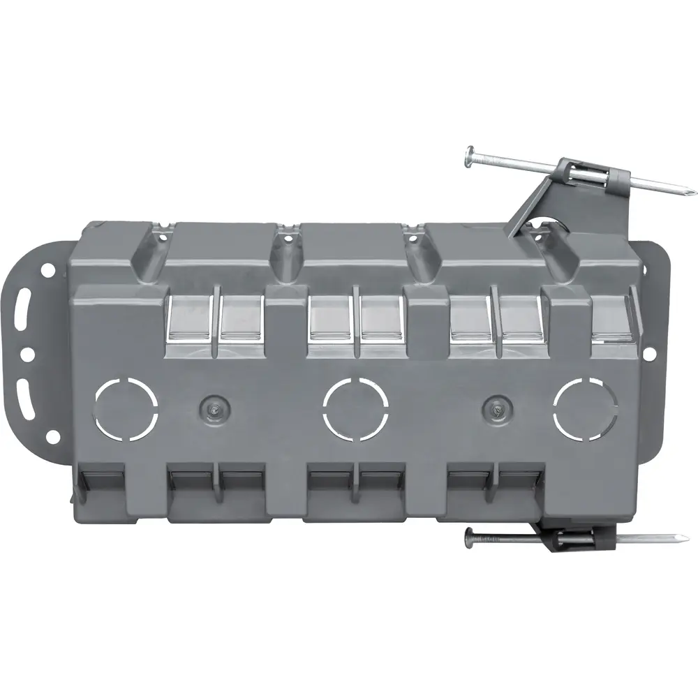 4-Gang Plastic Switch Box, Nail-On, 87 Cu. In. 1 4-Gang Plastic Switch Box, Nail-On, 87 Cu. In.