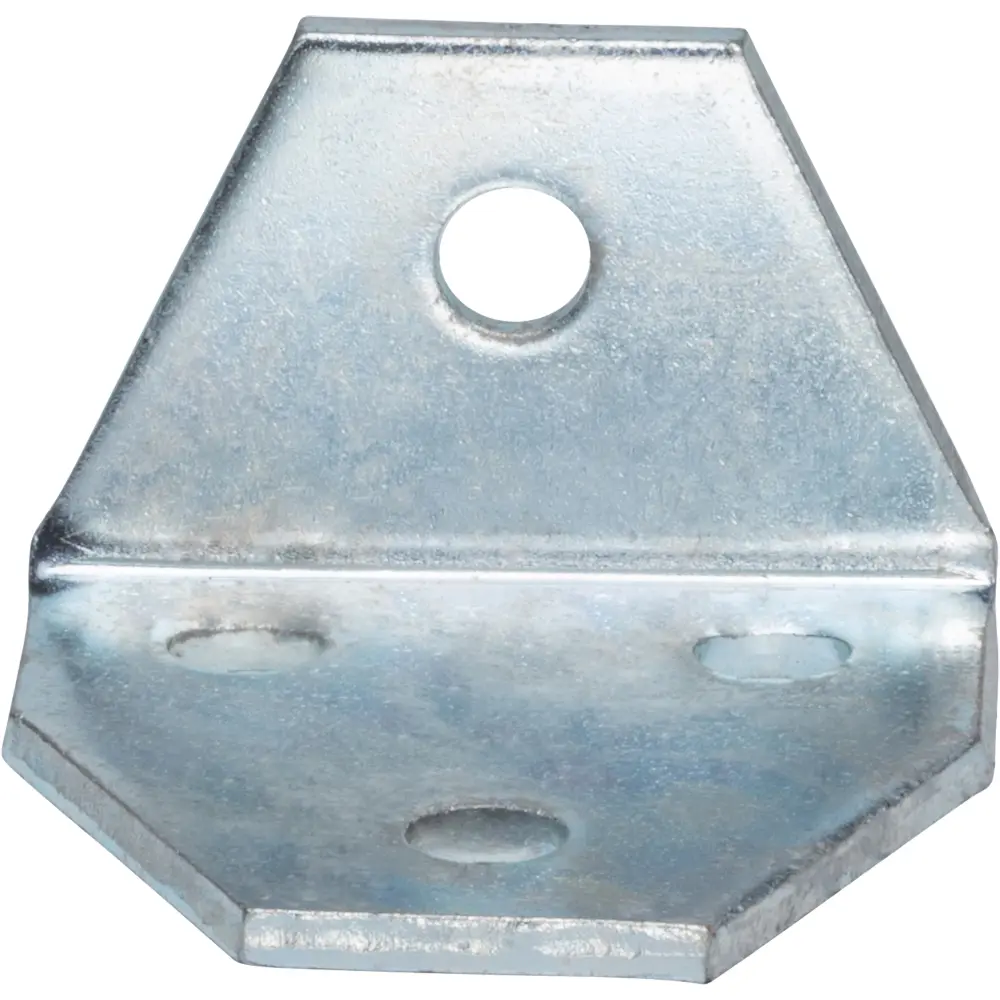 4-Hole 3-Way Gusset Corner Angle Bracket, Electro-Galvanized